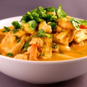 Fried King Prawn with Thai Curry