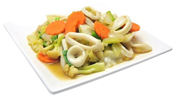 Squid with Ginger & Spring Onion